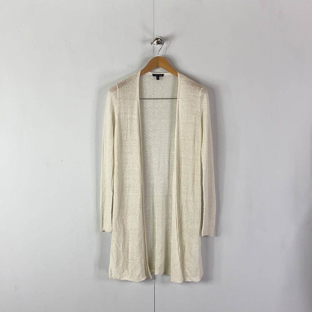 🌿 Eileen Fisher Linen/Cotton Longline Opening Cardigan size Small S lightweight